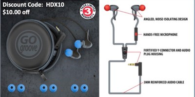 Accessory Power Earbuds Headphone Go Groove AudioOHM HDX Fathers Day Gift and summer Coupon Code