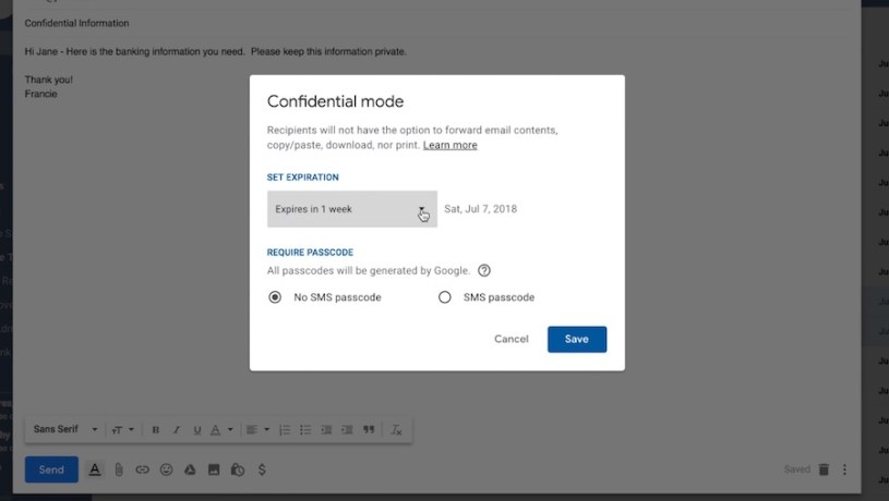 Gmail How to use confidential mode
